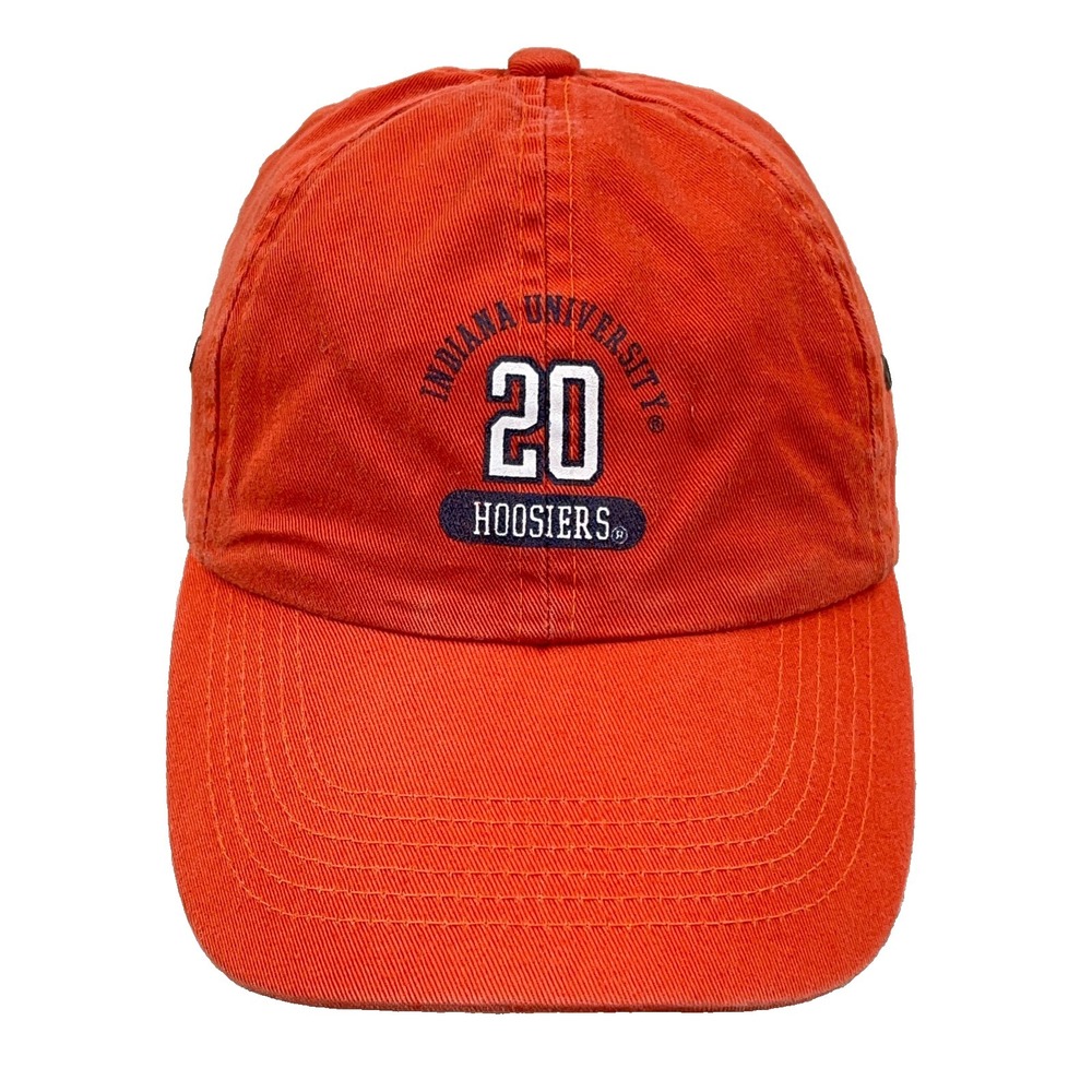 Indiana‎ Hoosiers Hat Cap Strap Back Orange Twill Adjustable VTG Y2K Dad Retro